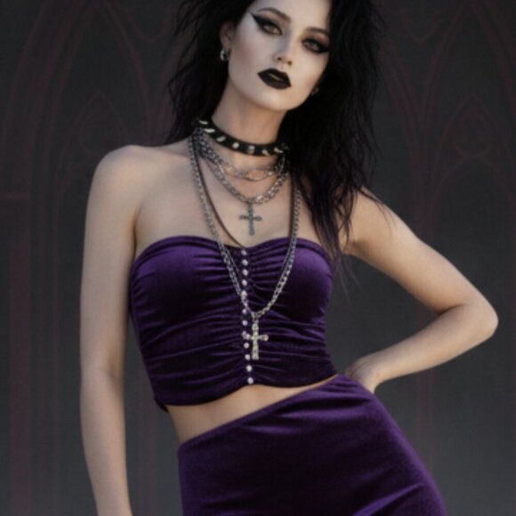 Zara Velvet Rhinestone Tube Top - Picture 11 of 11